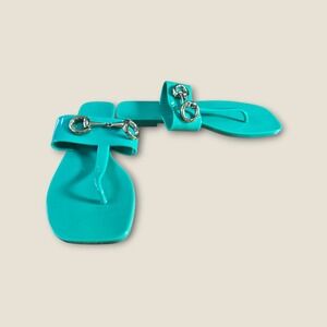 Jeffrey Campbell Jelly Sandals Horsebit Green EU 37 US‎ 6 Flip Flop Thong
